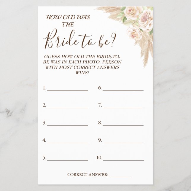 Flyer Adivina floral cuántos años tenía la tarjeta de ju (Frente)
