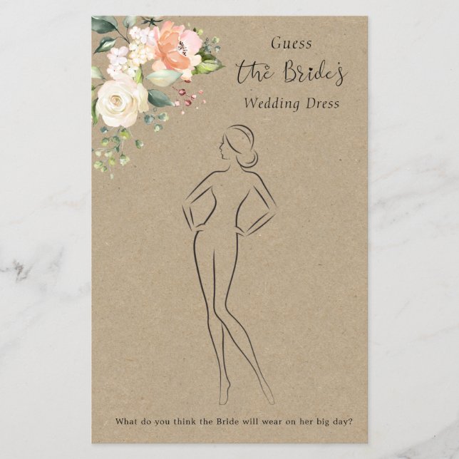 Flyer Adivina floral El Vistazo De Ducha De Novias (Frente)