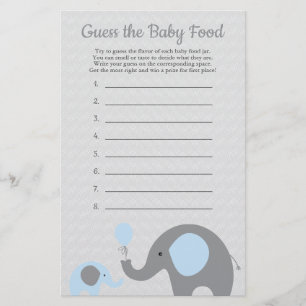 Flyer Adivina la Comida para Bebés Juego de Baby Shower 