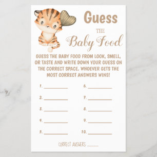 Flyer Adivina la comida para el bebé Tarjeta de juego