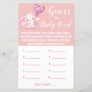 Flyer Adivina la comida para el bebé   Tarjeta de juego 