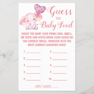 Flyer Adivina la comida para el bebé   Tarjeta de juego 