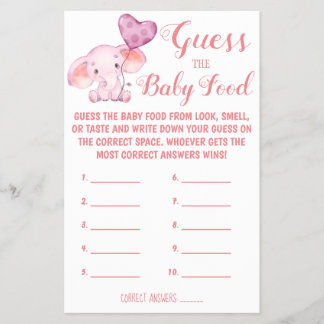 Flyer Adivina la comida para el bebé | Tarjeta de juego 