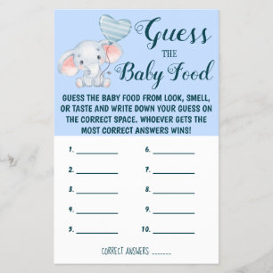Flyer Adivina la comida para el bebé Tarjeta de juego