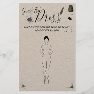 Flyer Adivina la tarjeta de juego Dress Pen & Inkwell Sh