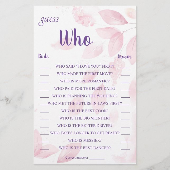 Flyer Adivina la tarjeta de quién (Frente)