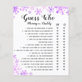 Flyer Adivina quién muestra el juego: bebé está frío afu