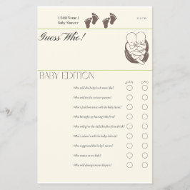 Flyer Adivina quién - Tarjeta de juego Baby Edition | Tw