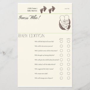 Flyer Adivina quién - Tarjeta de juego Baby Edition Tw