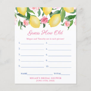 Flyer Adivinen Cómo Tarjeta De Juego De Ducha De Novias 
