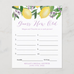 Flyer Adivinen Cómo Vieja Novia Groom Shower Juego de fo