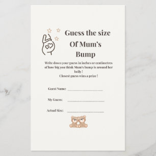 Flyer Adivinen el tamaño del bulto de mamá - Ga de Baby 