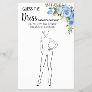 Flyer Adivinen la tarjeta de juego bilingüe Dress Bridal