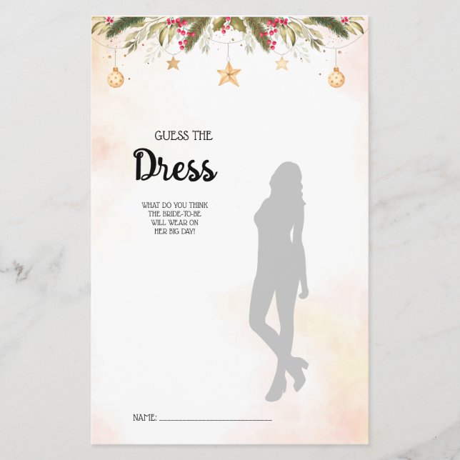 Flyer Adivinen la tarjeta de juego de ducha de novia de  (Frente)
