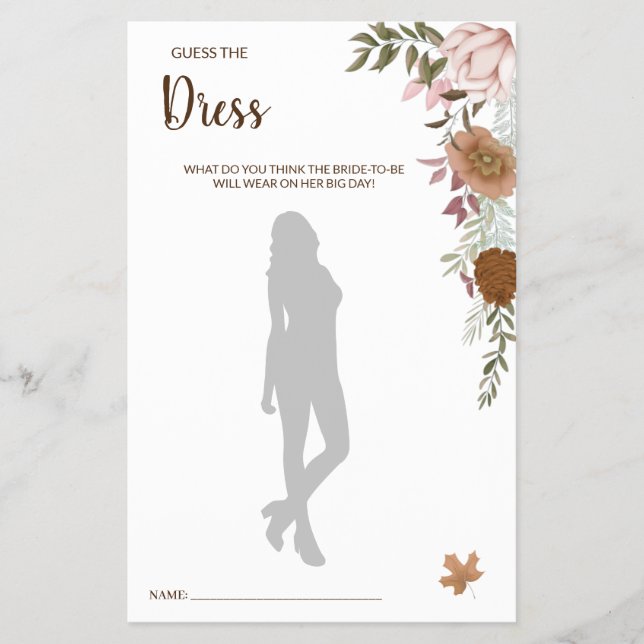 Flyer Adivinen la tarjeta de juego Dress Boho Autumn Bri (Frente)