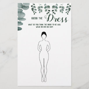 Flyer Adivinen la tarjeta de juego Dress Eucalyptus Brid