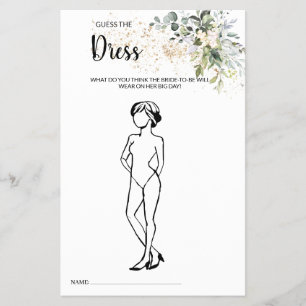 Flyer Adivinen la tarjeta de juego Vestir Herbal Bridal 