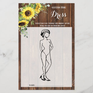 Flyer Adivinen la tarjeta de juego Vestir Sunflowers Bri