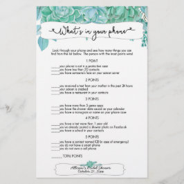 Flyer Adivinen quién más juegos de teléfono, suculenta n