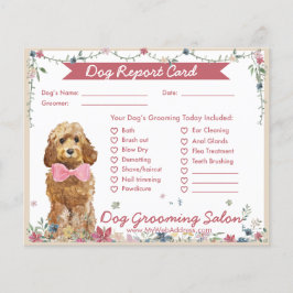 Flyer Adorable tarjeta de informe Floral Cockapoo Dog Gr