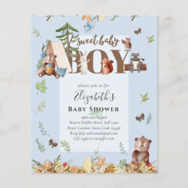 Flyer Adorable Woodland Bear Camping Boys Baby Shower In