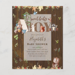 Flyer Adorable Woodland Bear Camping Boys Baby Shower In