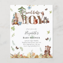 Adorable Woodland Bear Camping Boys Baby Shower In