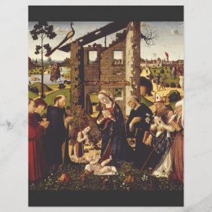 Flyer Adoración del niño con santos y donantes