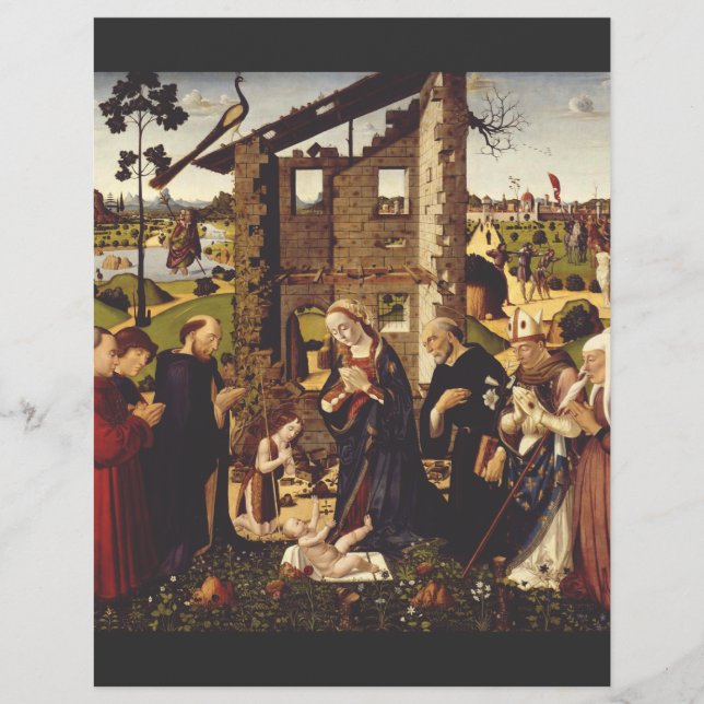 Flyer Adoración del niño con santos y donantes (Frente)