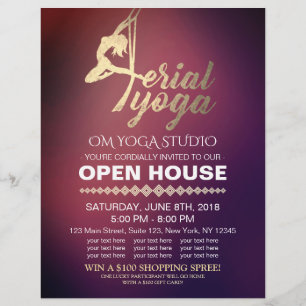 Flyer Aerial YOGA Meditation Fitness Studio Open House