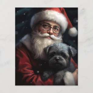 Flyer Affenpinscher con Navidades festivos de Santa Clau