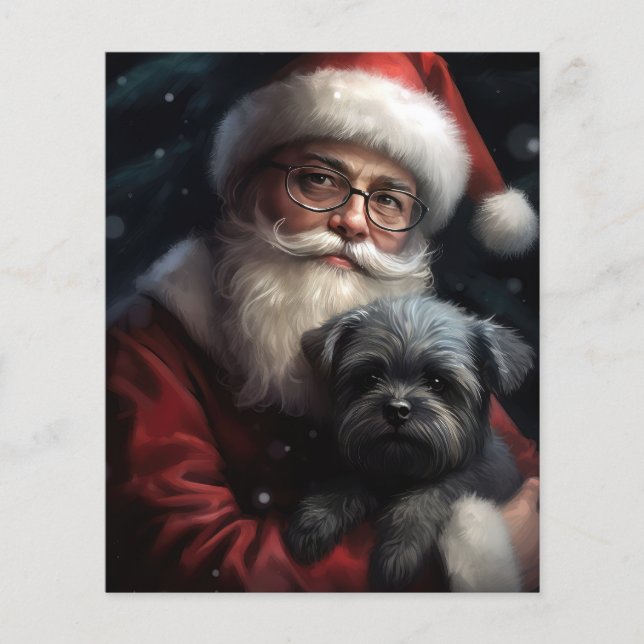 Flyer Affenpinscher con Navidades festivos de Santa Clau (Frente)