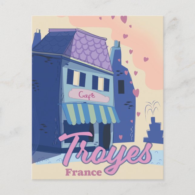 Flyer Afiche de viaje de Troyes Francia (Frente)