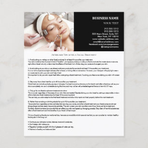 Flyer Aftercare Tips after a Facial Treatment  4.5x5.6