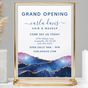 Flyer Agate Galaxy Celestial Stars Salon Grand Opening