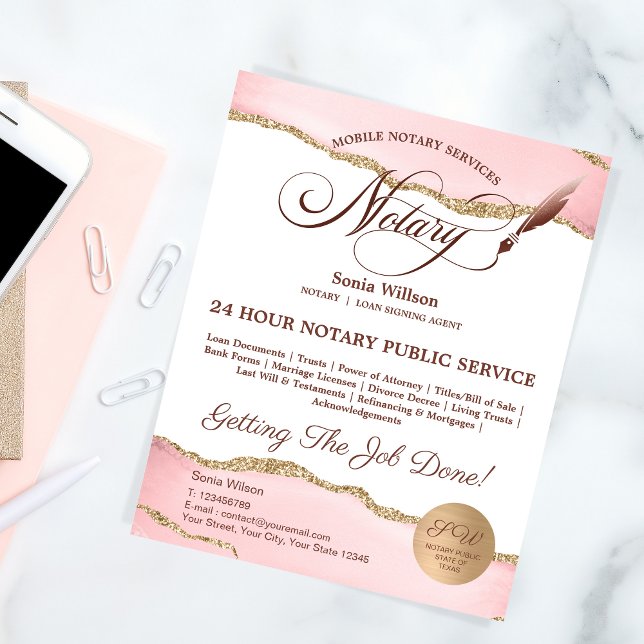 Flyer Agente de firma de notario y préstamo móvil Agate  (Subido por el creador)