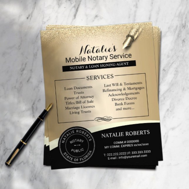 Flyer Agente de firma de préstamos notariales Black & Go (Subido por el creador)