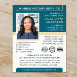 Flyer Agente de firma de préstamos Verde azulados de not<br><div class="desc">Crea una apariencia profesional con este clásico folleto de negocios Notary Public. Una plantilla elegante personalizada con su foto, nombre, detalles y logotipo o símbolos de acreditación. El texto y las imágenes se pueden personalizar o eliminar para que pueda incluir la información que desee. Una manera efectiva de promocionar su...</div>