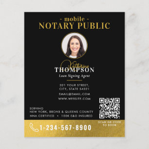 Flyer Agente de Firma Notarial Código QR de Foto Black G