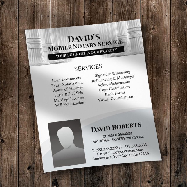 Flyer Agente de firma notarial profesional Personalizado (Subido por el creador)