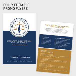 Flyer Agente de firma pública notarial móvil legal marin