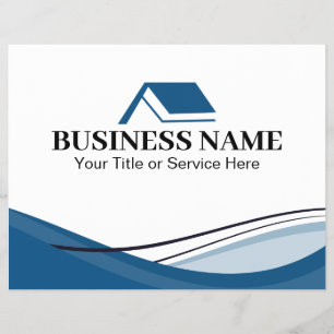 Flyer Agente Inmobiliario Casa Logotipo Azul Mínimo