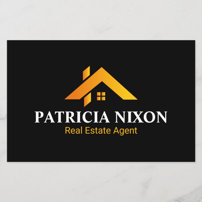 Flyer Agente Inmobiliario de Modern Gold House (Frente)