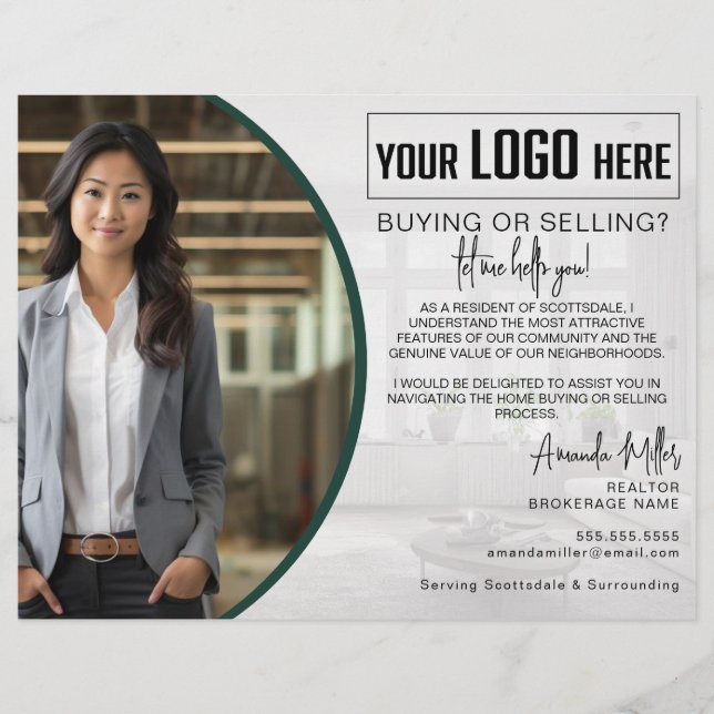 Flyer Agente inmobiliario del agente de corredores de lo (Frente)