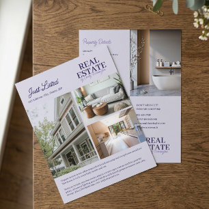 Flyer Agente Inmobiliario Lavanda Listado Moderno