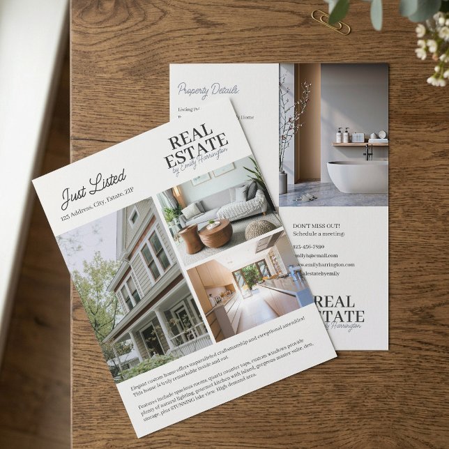 Flyer Agente Inmobiliario Neutral de Listado Moderno (Subido por el creador)