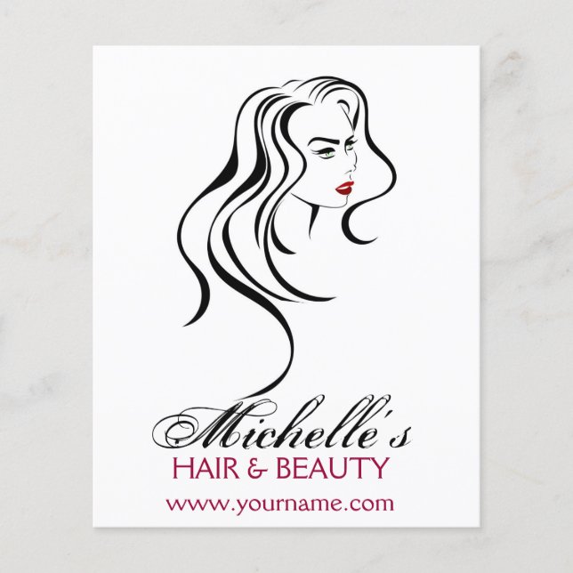 Flyer Agradable chica con el pelo ondulado e ícono de ma (Frente)