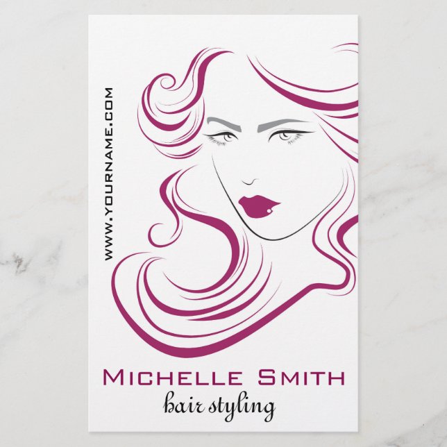 Flyer Agradable ícono chica pelo púrpura Estilo de cabel (Frente)