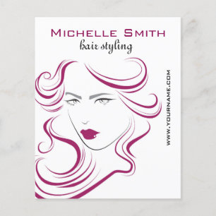 Flyer Agradable ícono chica pelo púrpura Estilo de cabel