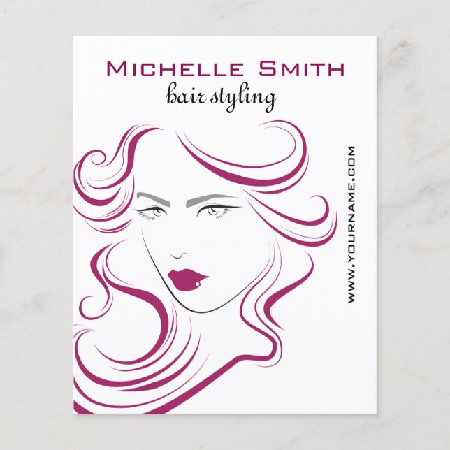 Flyer Agradable ícono chica pelo púrpura Estilo de cabel (Frente)